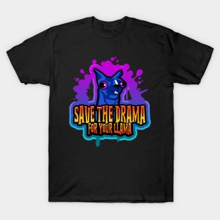 Save The Drama For Your Llama Splatter Blue T-Shirt